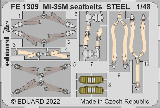 MiL Mi-35M seatbelts STEEL (designed to be used with Zvezda kits)