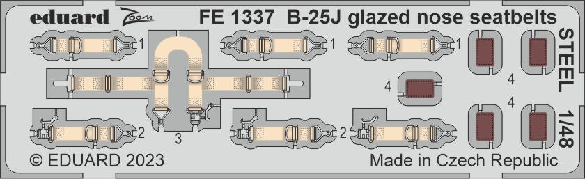 North-American B-25J Mitchell glazed nose seatbelts STEEL (designed to be used with Hong Kong Models kits)