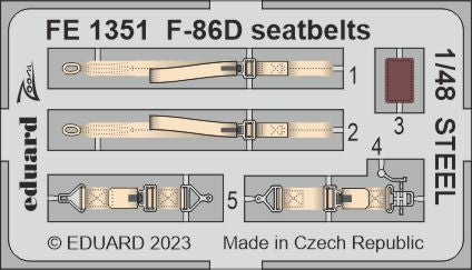 North-American F-86D Sabre seatbelts STEEL (designed to be used with Revell kits)
