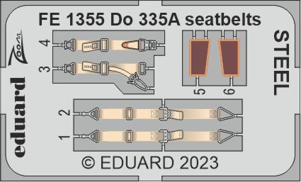 Dornier Do-335A Pfeil seatbelts STEEL (designed to be used with Tamiya kits)