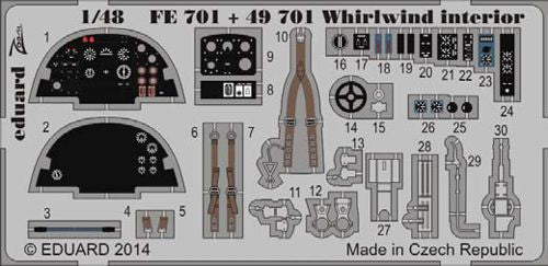 RE-RELEASED!!! Westland Whirlwind fighter interior (self adhesive) (designed to be used with Trumpeter kits) 'Zoom' sets are simplified versions of the larger sets and include about 20 of the more important and prominent parts for detailing the aircraft