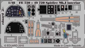 RE-RELEASED!!! Supermarine Spitfire Mk.I interior S.A. 1/48 (designed to be used with Airfix kits) 'Zoom' sets are simplified versions of the larger sets and include about 20 of the more important and prominent parts for detailing the aircraft