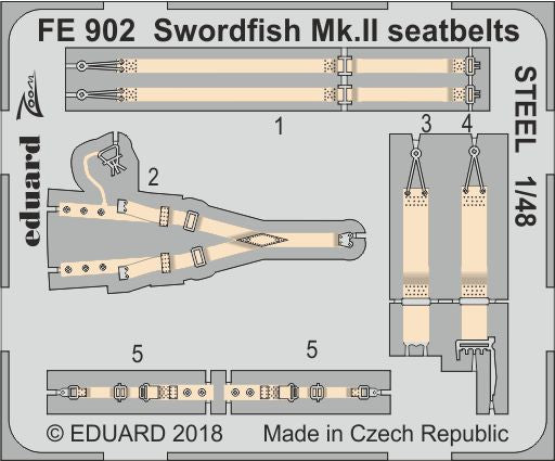 Fairey Swordfish Mk.II seatbelts STEEL (designed to be used with Tamiya kits)