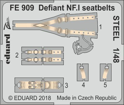 Boulton-Paul Defiant NF.I seatbelts STEEL (designed to be used with Airfix kits)