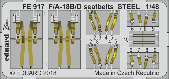 McDonnell-Douglas F/A-18B/D Hornet seatbelts STEEL (designed to be used with Kinetic Model kits)