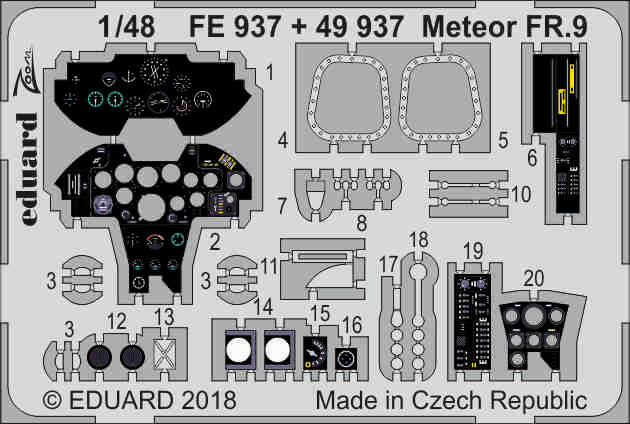 Gloster Meteor FR.9 (designed to be used with Airfix kits) (Eduard sold out April 2025)