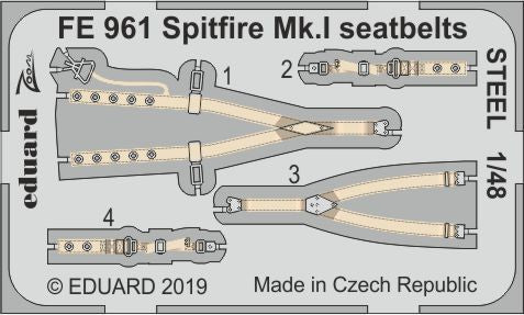 Supermarine Spitfire Mk.1 seatbelts STEEL (designed to be used with Tamiya kits)
