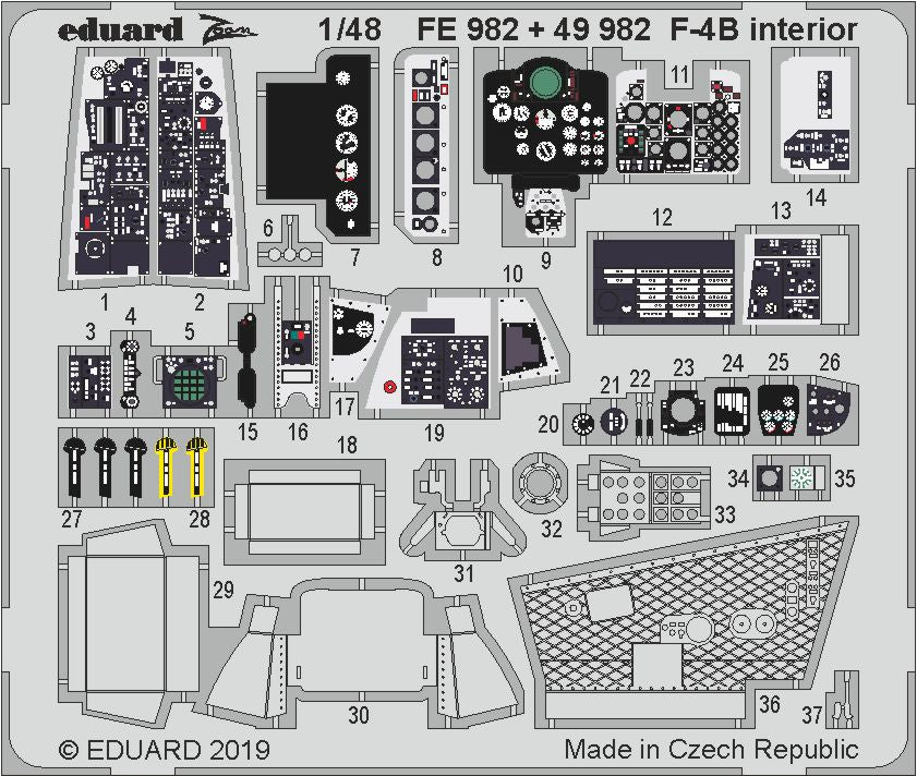 McDonnell F-4B Phantom II interior (designed to be used with Academy kits)