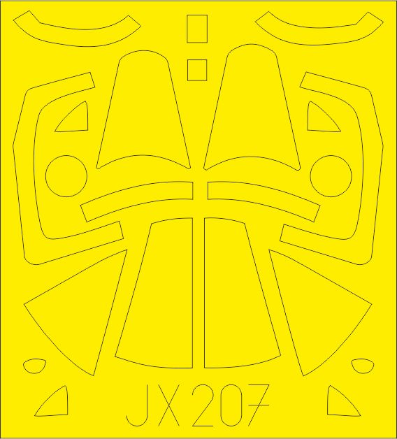 Vought F4U-1D Corsair canopy frame paint mask (designed to be used with Tamiya kits)