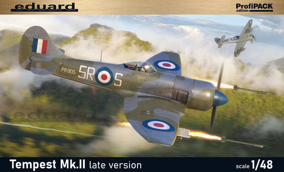 Model airplane of Tempest Mk.II late version with 'eduard' branding