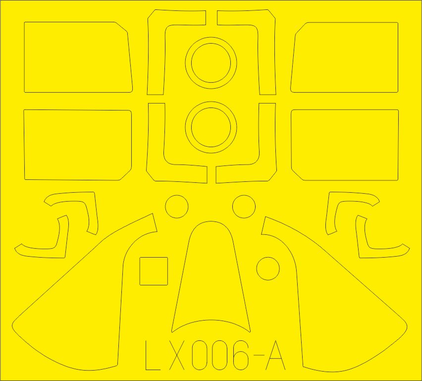 Grumman F6F-5 Hellcat TFace canopy frame paint mask (inside & outside) (designed to be used with Airfix kits)