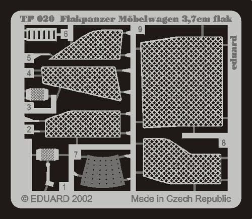 Flakpanzer Mobelwagen 3,7 cm flak grilles (designed to be used with Tamiya kit TA35237) [Möbelwagen]