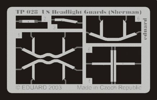 U.S. Headlight Guards for M4 Sherman (designed to be used with Cyber-Hobby, Dragon, Italeri, Revell, Tamiya and Tasca kits)[M4A1 M4A2 M4A3