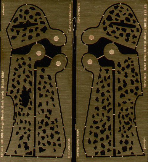 Messerschmitt Bf-109E large 'Mottle Mask' (etched) (designed to be used with all makes of the aircraft including Airfix, Eduard and Hasegawa and Tamiya kits)[Bf-109E-1 Bf-109E-3 Bf-109E-4 Bf-109E-7]
