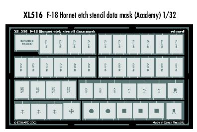 McDonnell-Douglas F/A-18C F/A-18D Hornet etched stencil data paint mask