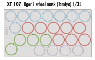 Pz.Kpfw.VI Tiger I/Sturmtiger 38cm Assault Mortar wheel mask (designed to be used with Tamiya kits)