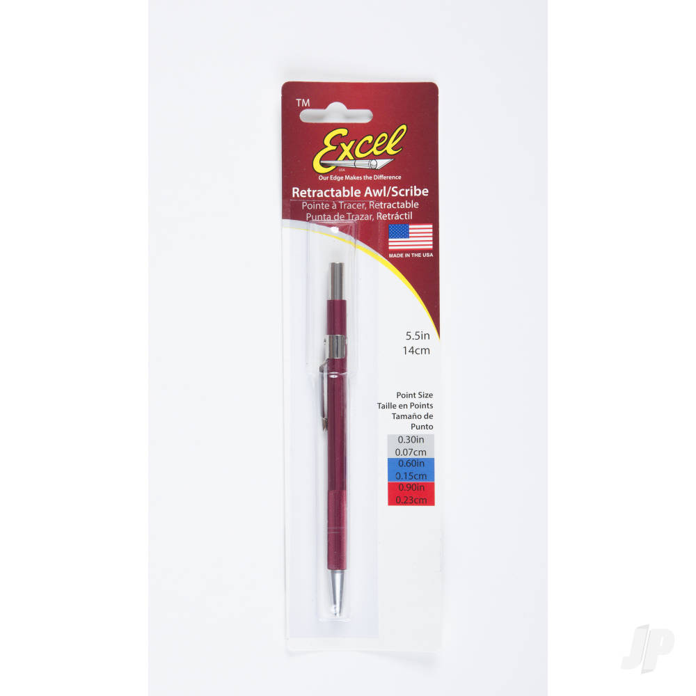 Excel Retractable Air Release Awl, Red - 0.090in (Carded) EXL16050 1