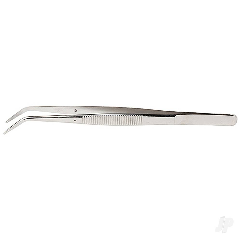 Excel 4.5in Curved Stainless Steel Tweezers (Carded) EXL30410