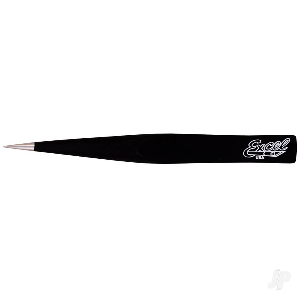 Excel Hollow Handle Ultra Fine Point Tweezers, Black (Carded) EXL30422 Main