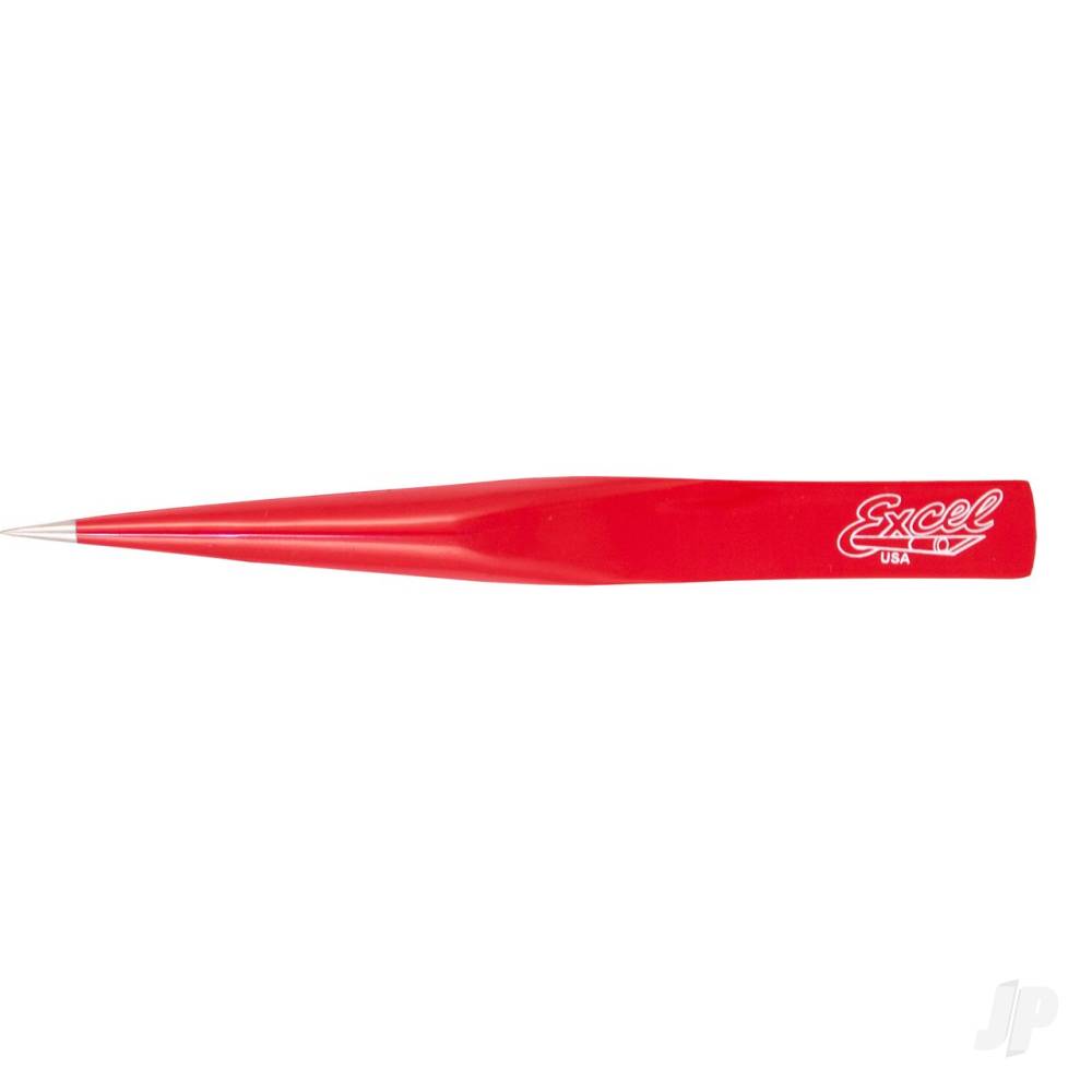 Excel Hollow Handle Ultra Fine Point Tweezers, Red (Carded) EXL30428 Main