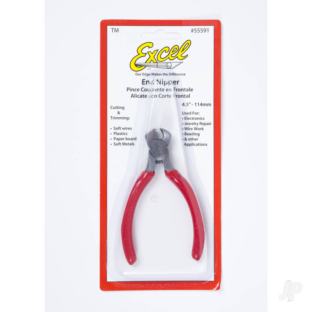 Excel 5in Spring Loaded Soft Grip Plier, End Nipper (Carded) EXL55591 1