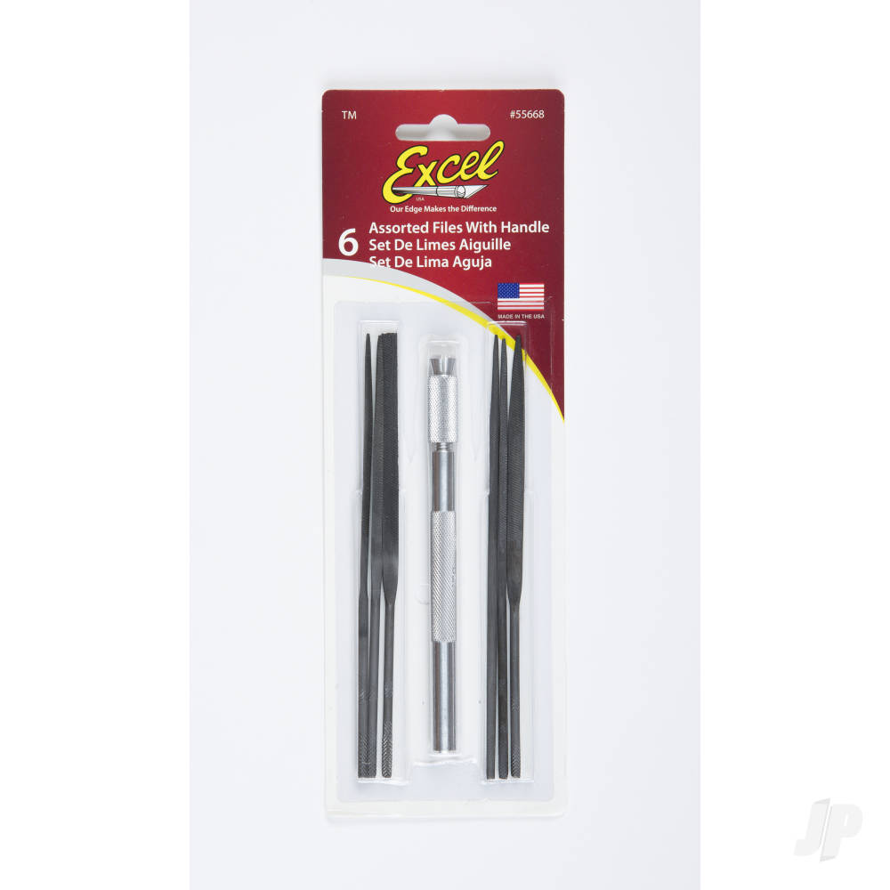 Excel Assorted File Set with Handle, Cut #2 with Square, Round, Halfround, - EXL55668 1