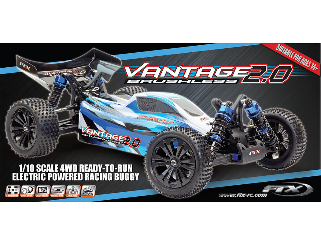 FTX Ftx Vantage 2.0 1/10 Brushless Buggy 4Wd Rtr With Lipo Battery & Charger FTX5561B