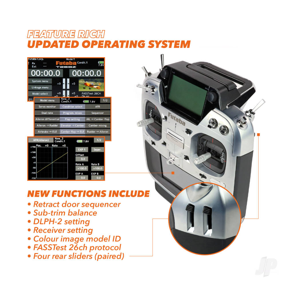 Futaba T26SZ 26-Channel Air Radio with R7214SB Rx, Multi Mode (FUT05003226-3)
