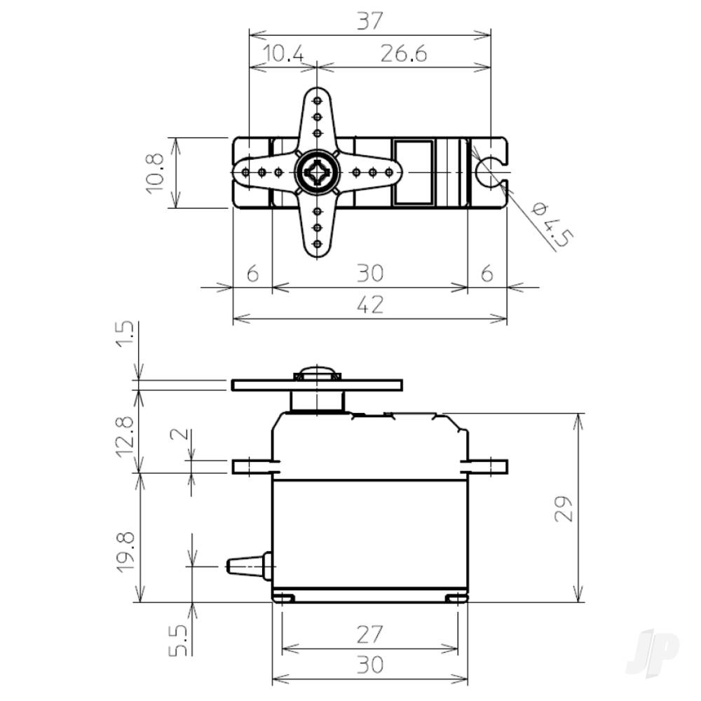 Futaba S3150 Slim Digital Glider Servo 3.7kg 0.24s 4.8V FUT05102172-1 2