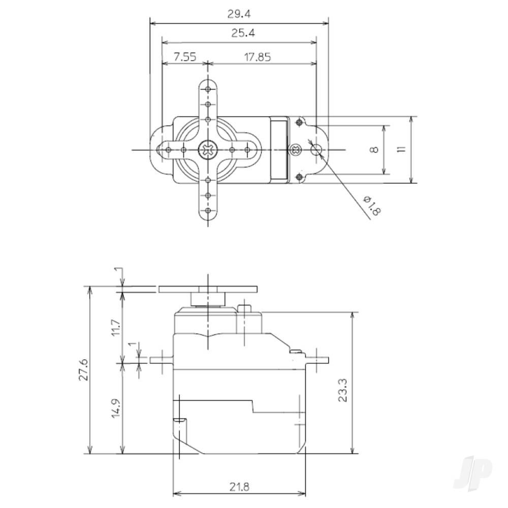 Futaba S3154 Sub-Micro Digital Servo 1.7kg 0.09s 4.8V - 6V FUT05102308-3 4