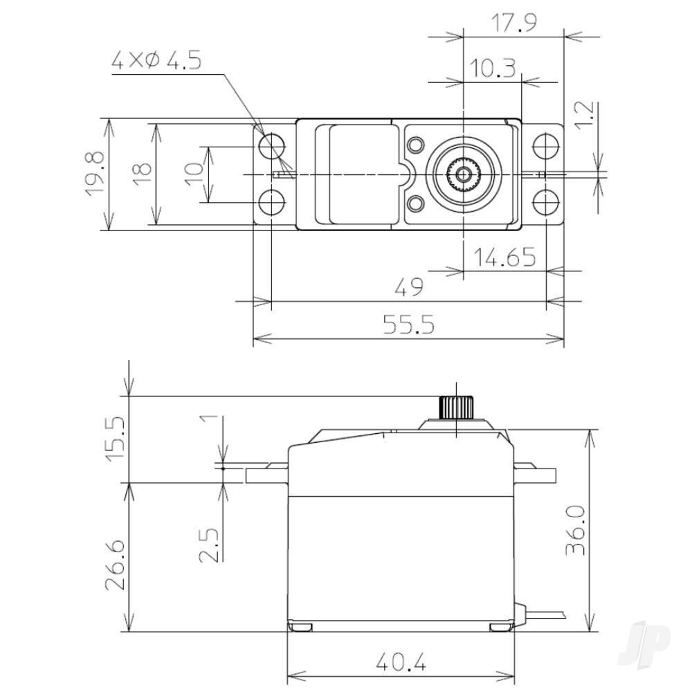 Futaba S-U300 Standard Digital Servo PWM/S.BUS2 4.1kg 0.19s 4.8V - 6V FUT05102671-1 4