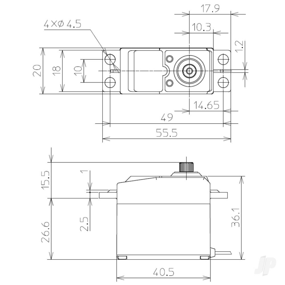 Futaba S-U301 Standard Digital Servo PWM/S.BUS2 3.9kg 0.16s 4.8v - 7.4V FUT05102673-1 4