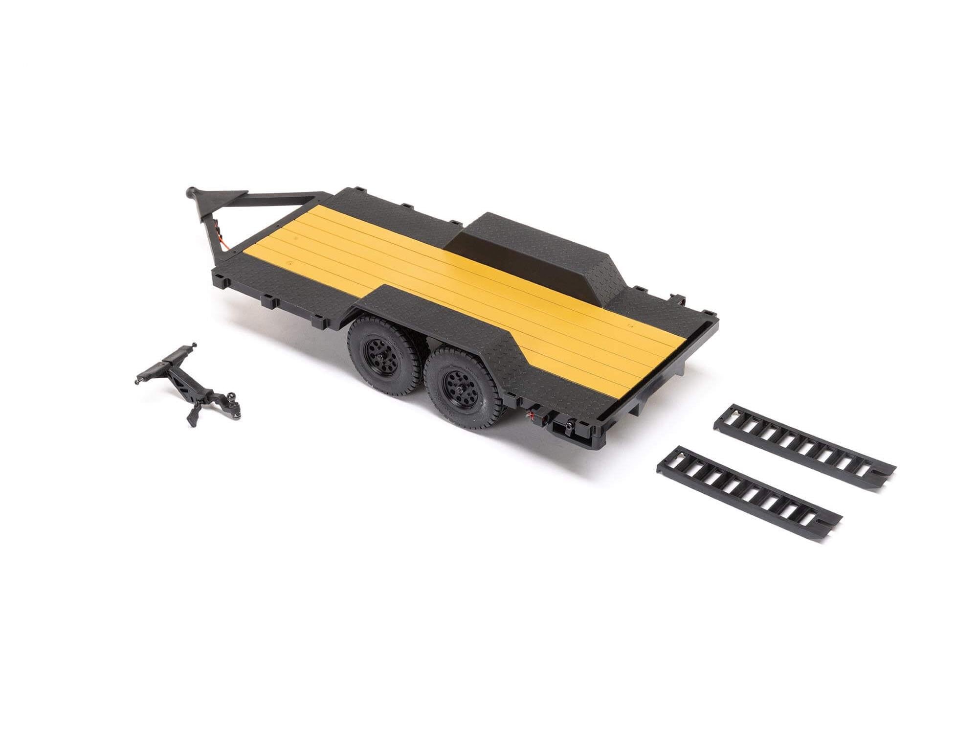 SCX24 Flat Bed Vehicle Trailer with LED Taillights:1/24th