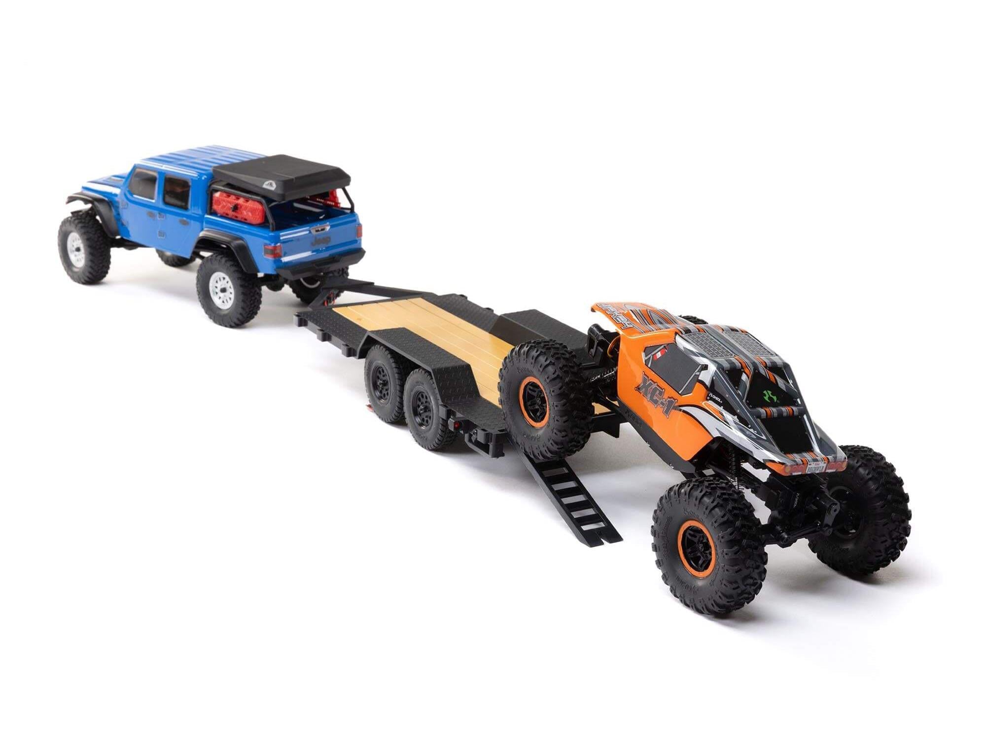 SCX24 Flat Bed Vehicle Trailer with LED Taillights:1/24th