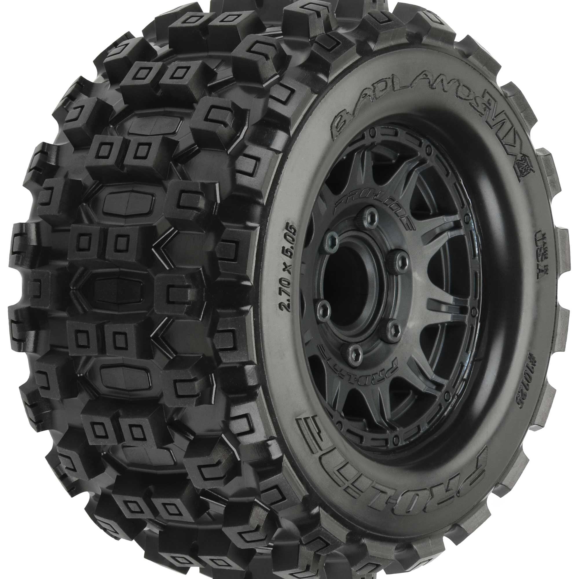 1/10 Badlands MX28 Fr/Rr 2.8" MT Tires Mounted 12mm Blk Raid