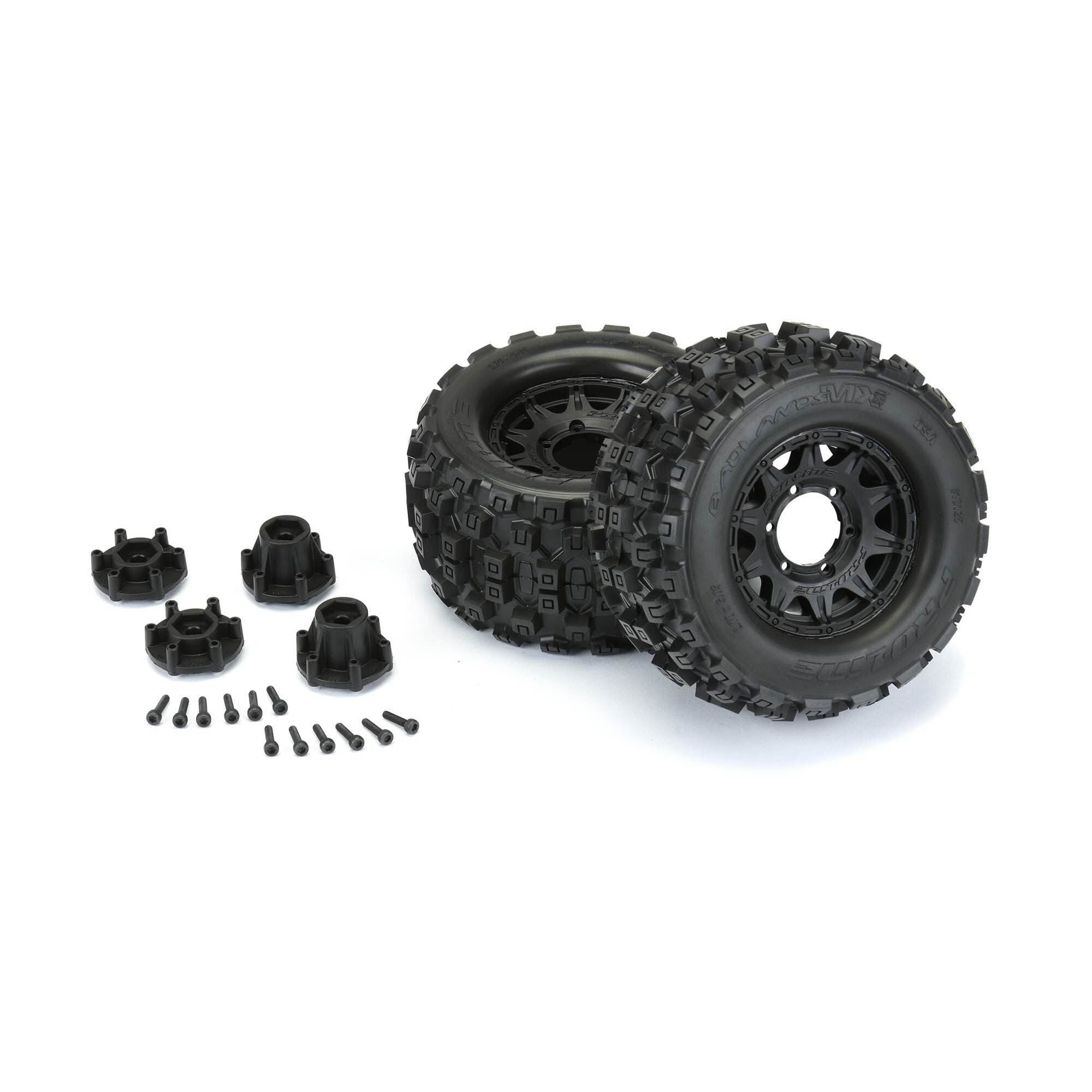 1/10 Badlands MX28 Fr/Rr 2.8" MT Tires Mounted 12mm Blk Raid