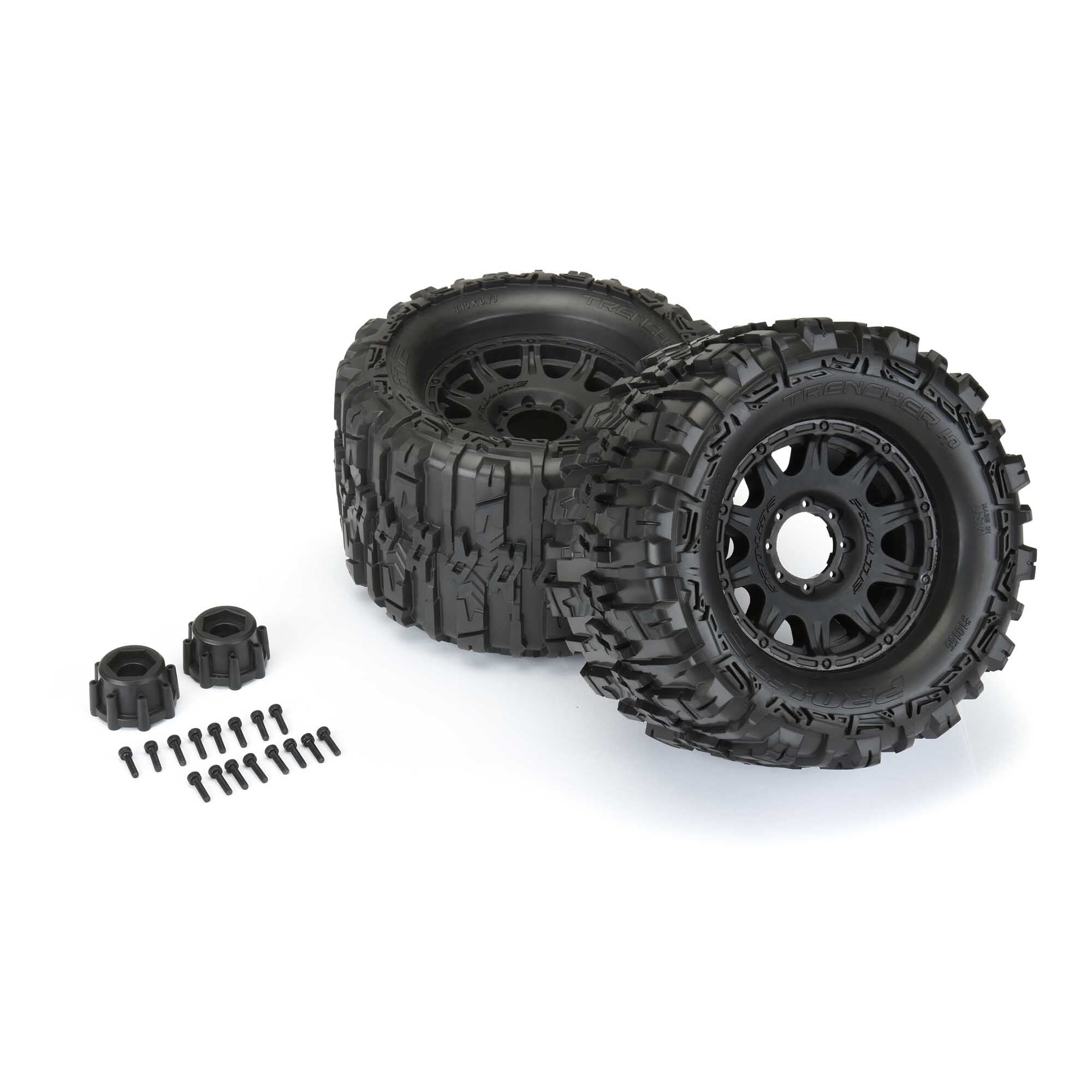 1/8 Trencher HP BELTED F/R 3.8" MT Tires Mounted 17mm Blk Ra