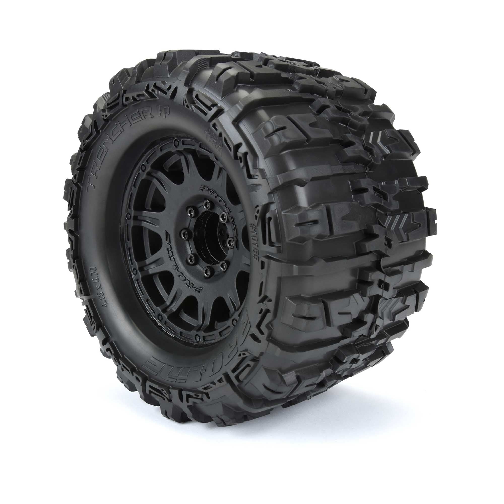 1/8 Trencher HP BELTED F/R 3.8" MT Tires Mounted 17mm Blk Ra