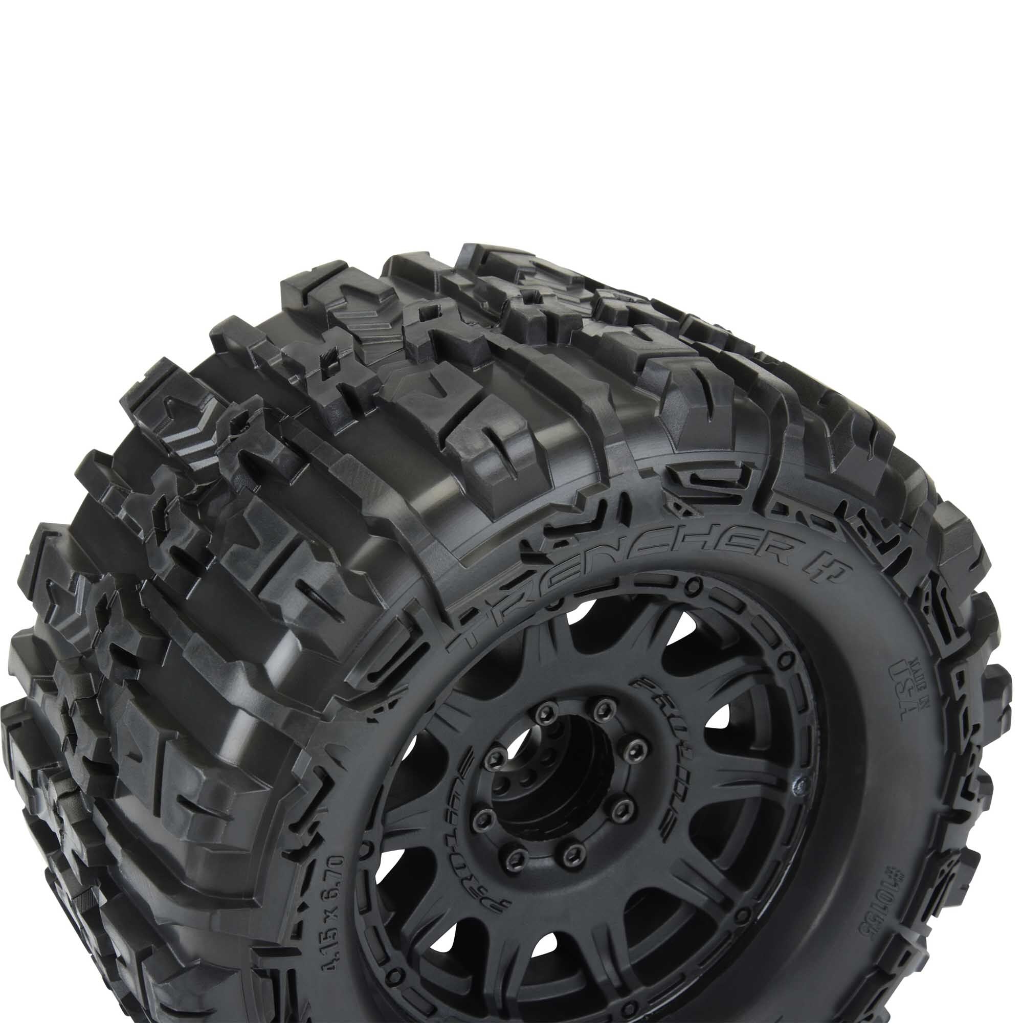 1/8 Trencher HP BELTED F/R 3.8" MT Tires Mounted 17mm Blk Ra