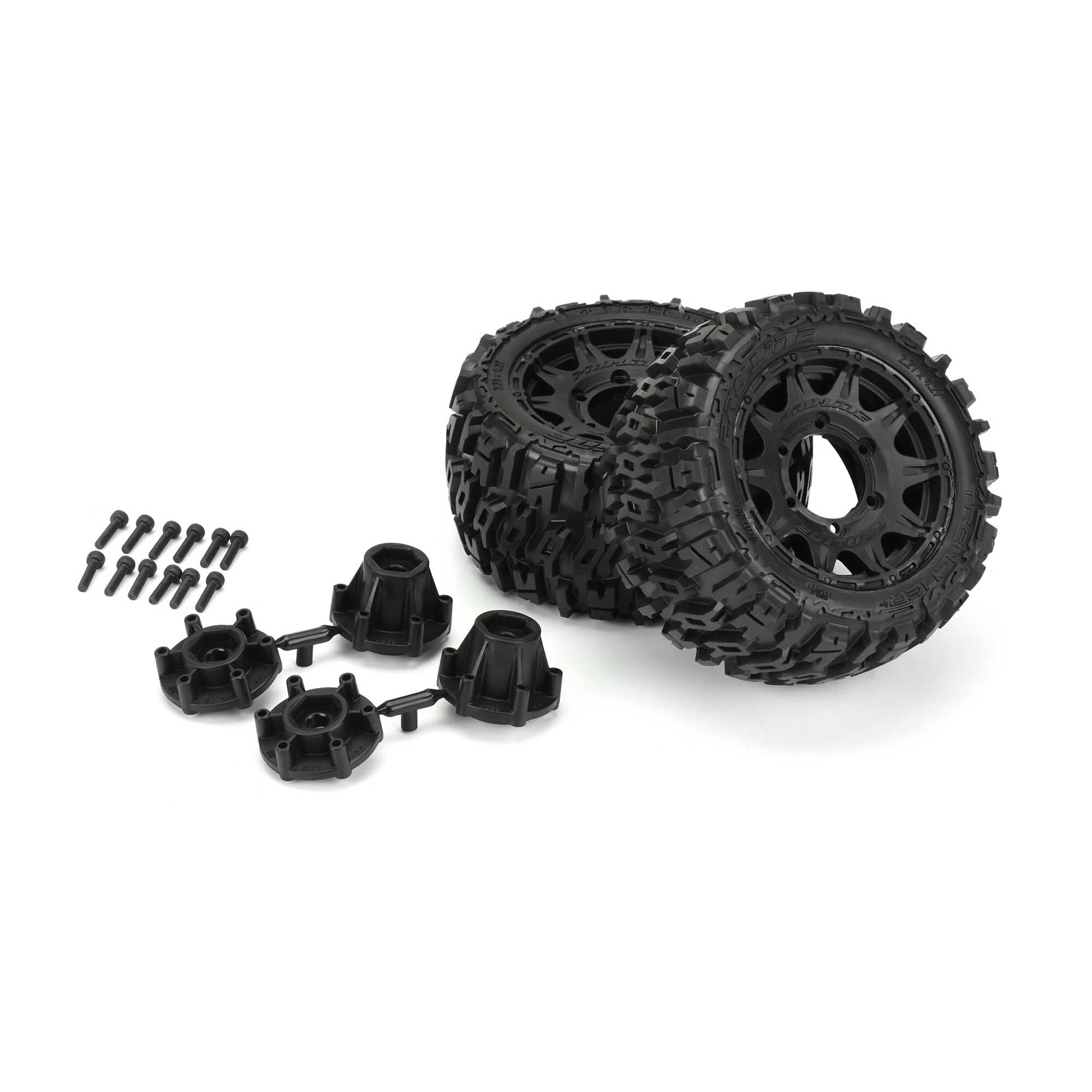 1/10 Trencher LP Front/Rear 2.8" MT Tires Mounted 12mm Blk R