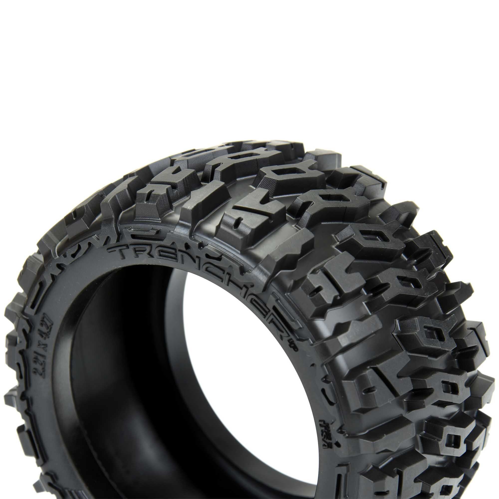 1/10 Trencher LP Front/Rear 2.8" MT Tires Mounted 12mm Blk R