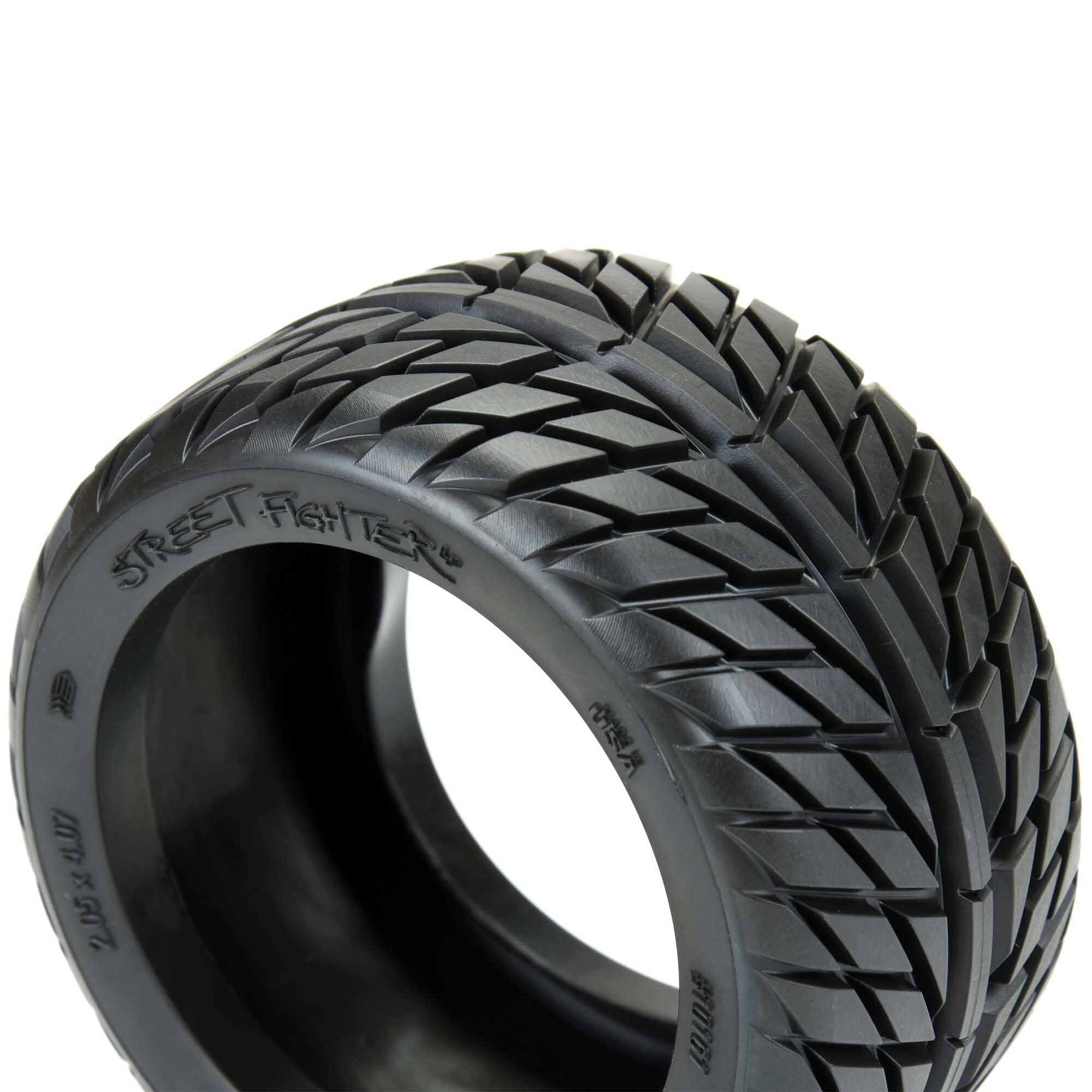 1/10 Street Fighter LP Fr/Rr 2.8" MT Tires Mounted 12mm Blk