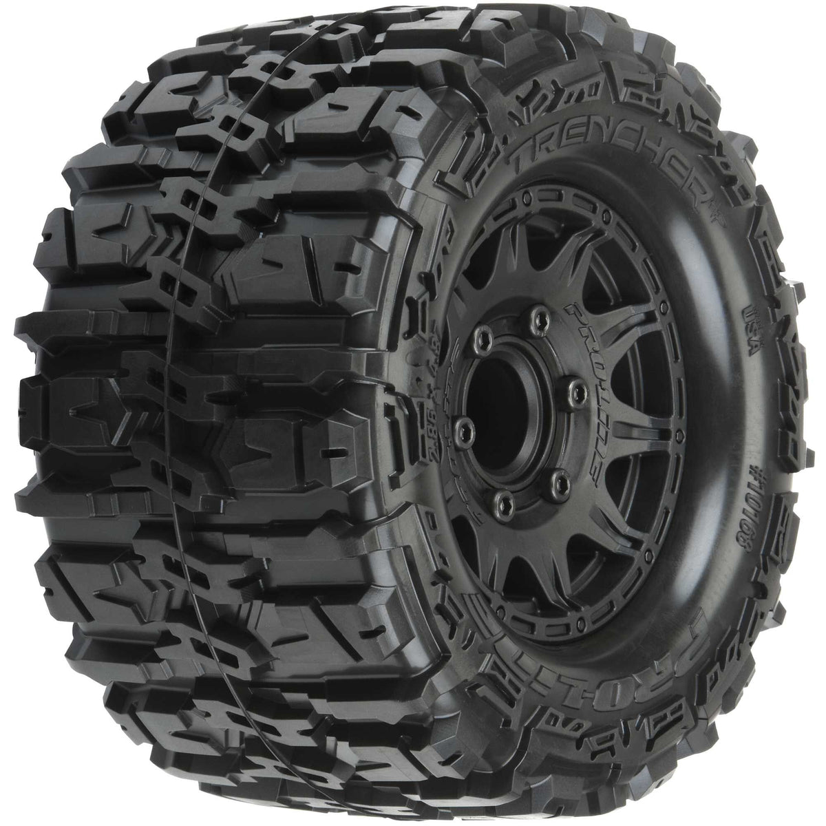 1/10 Trencher HP BELTED F/R 2.8&quot; MT Tires Mounted 12mm Blk R