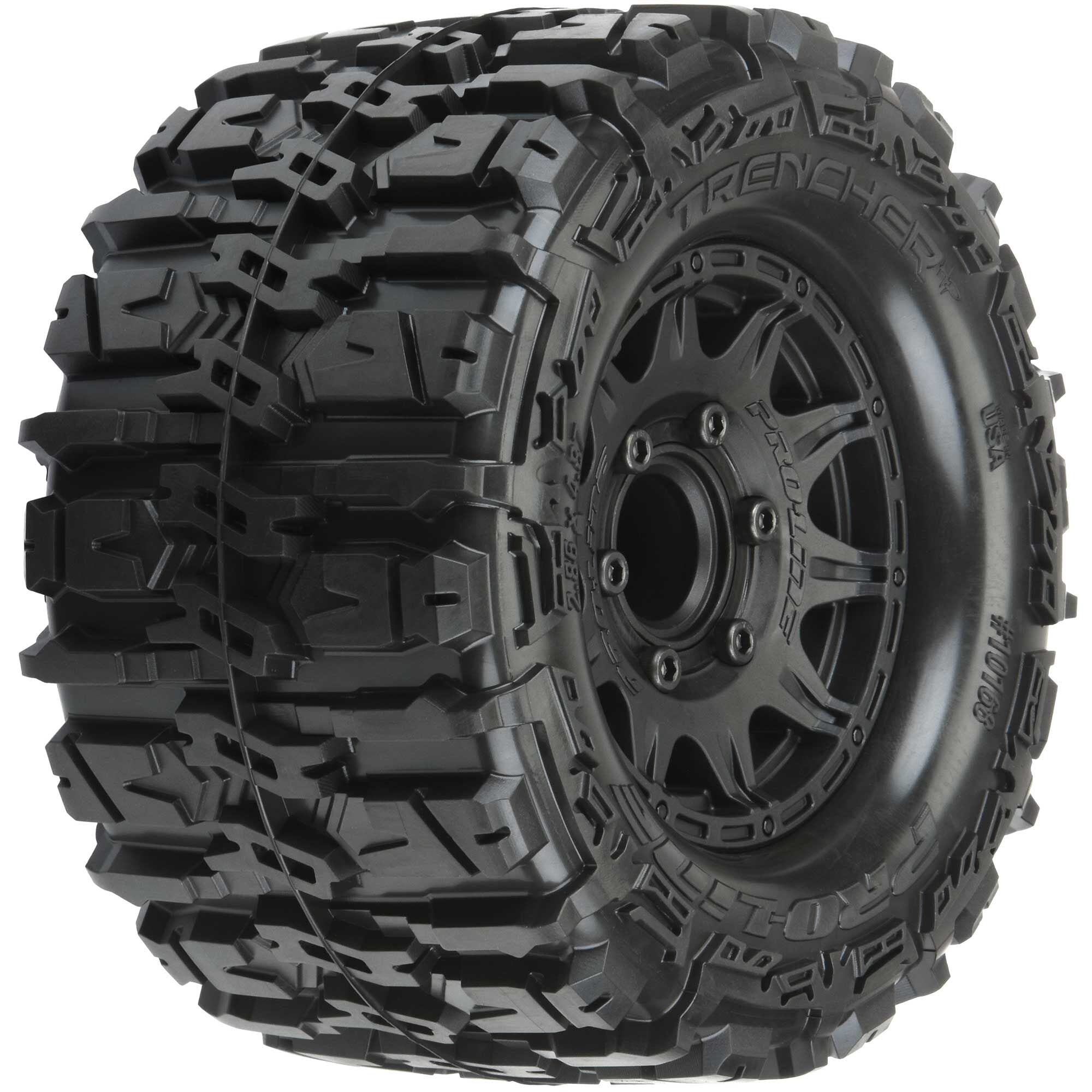 1/10 Trencher HP BELTED F/R 2.8" MT Tires Mounted 12mm Blk R