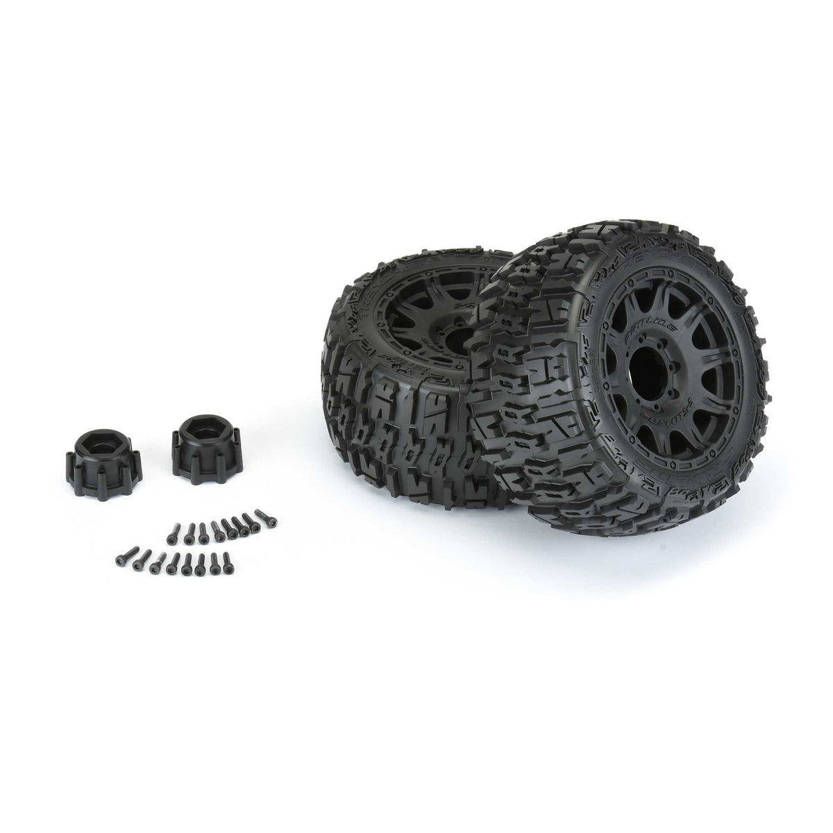 1/8 Trencher LP F/R 3.8&quot; MT Tires Mounted 17mm Blk Raid (2)