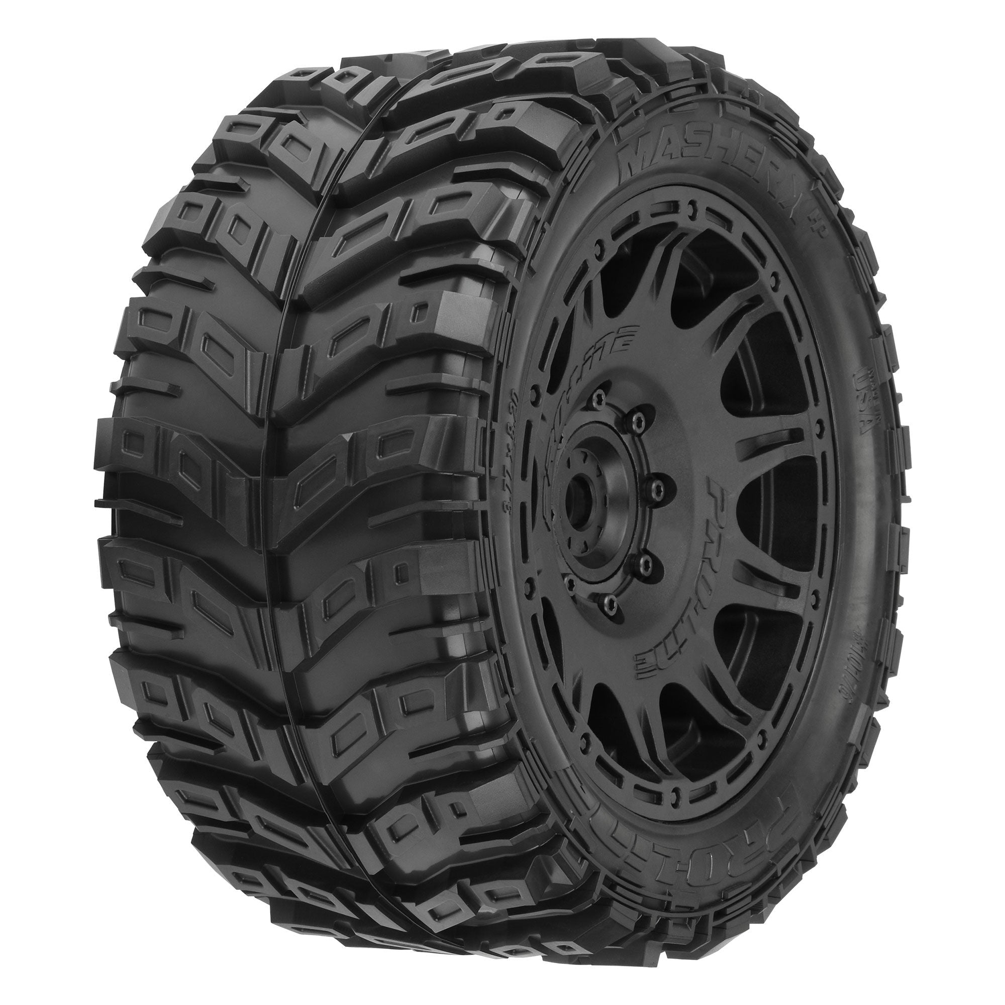 Pro-line Racing 1/6 Masher X HP BELTED Front/Rear 5.7" Tires Mounted on Raid - RC Wheels & Tyres