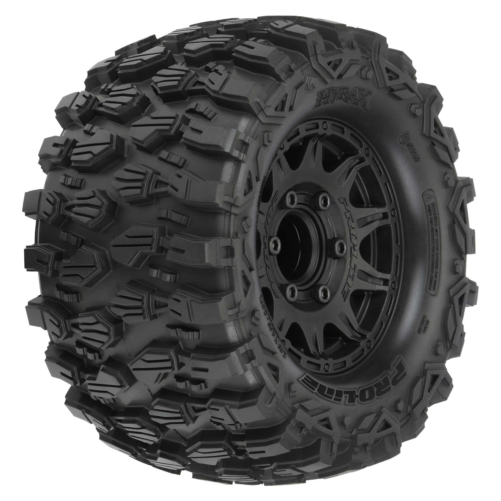 1/10 Hyrax Front/Rear 2.8" MT Tires Mounted 12mm Blk Raid (2