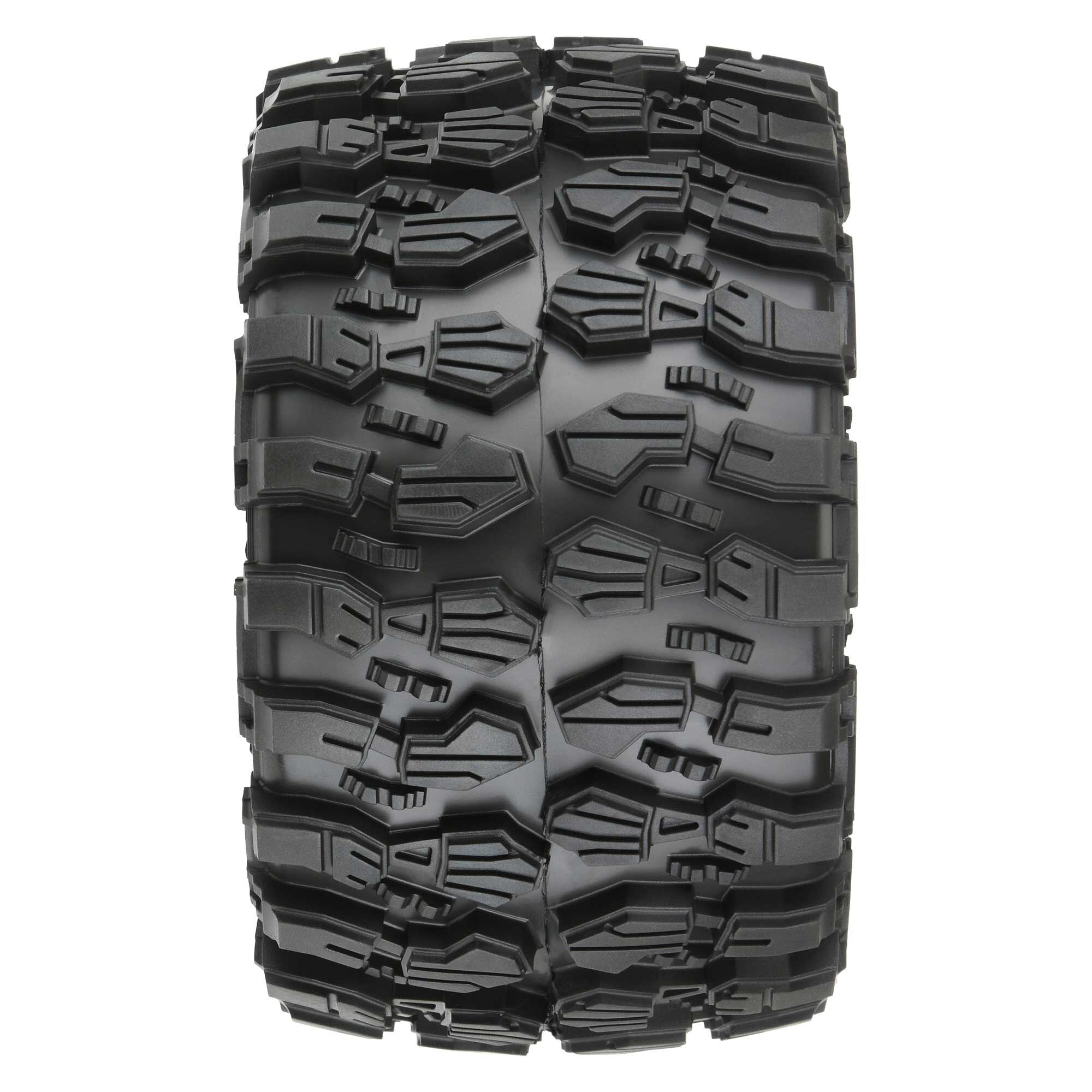 1/10 Hyrax Front/Rear 2.8" MT Tires Mounted 12mm Blk Raid (2