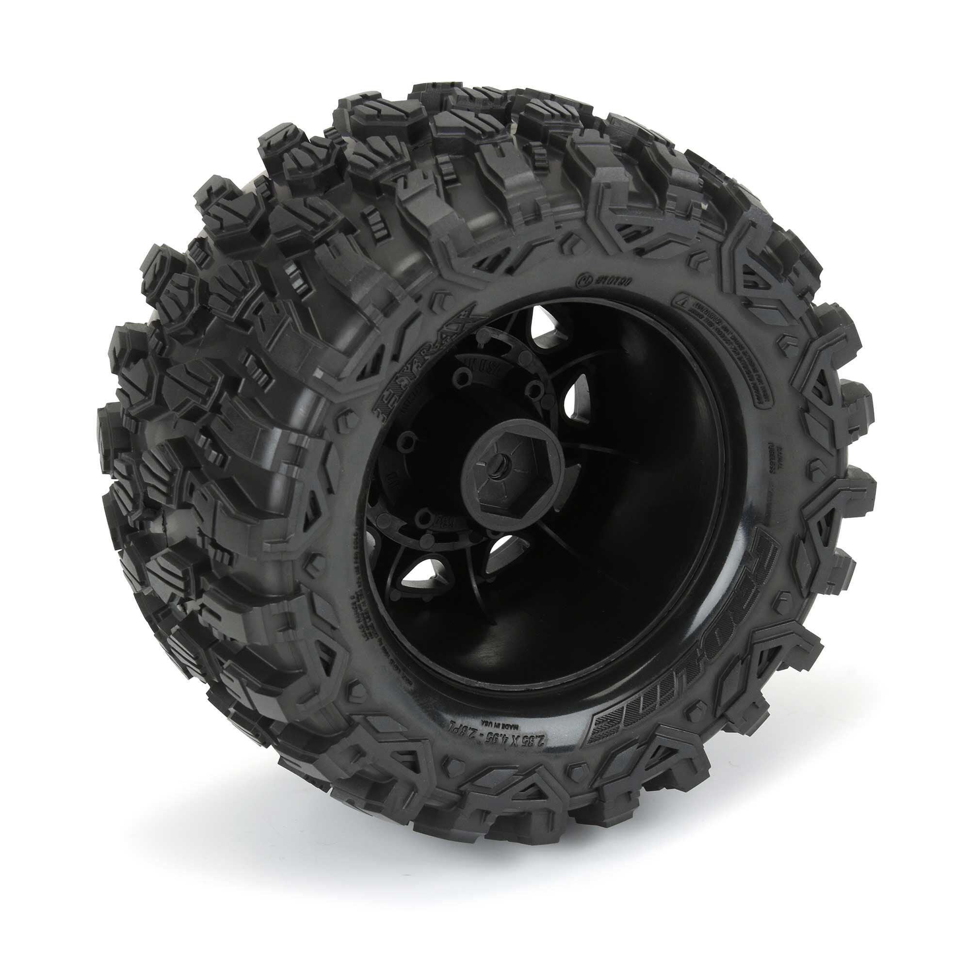 1/10 Hyrax Front/Rear 2.8" MT Tires Mounted 12mm Blk Raid (2