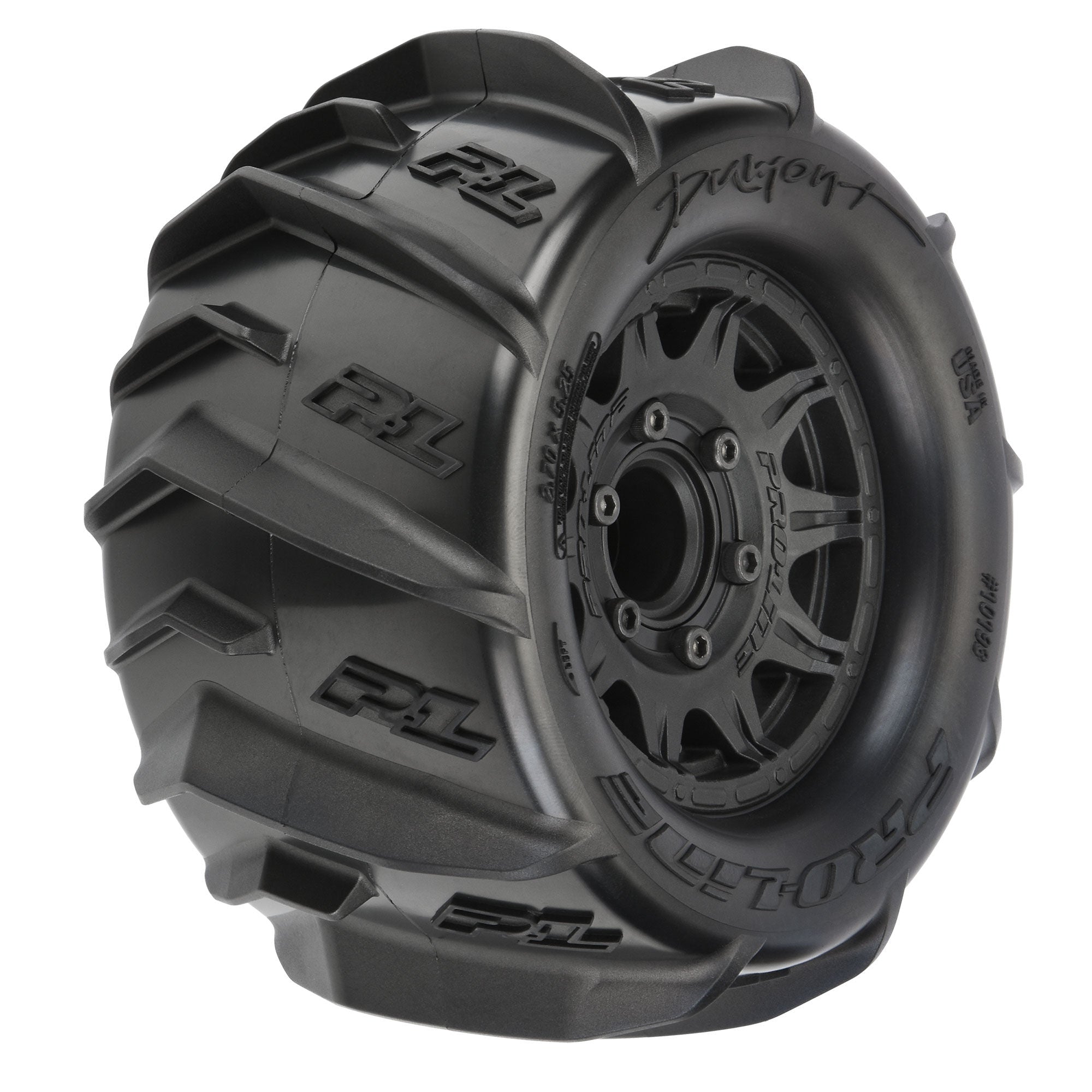1/10 Dumont Front/Rear 2.8" MT Tires Mounted 12mm Blk Raid (